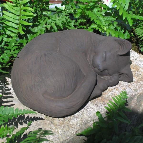 Animals cats and kittens Curled Cat Small Statue outdoor use decor
